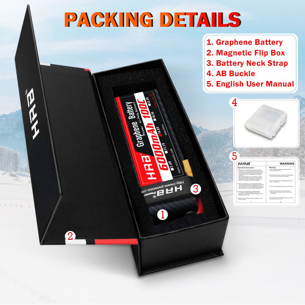 HRB Graphene Battery 2S 3S 4S  - 6S Lipo Battery 22.2V 5000Mah 评论和价格