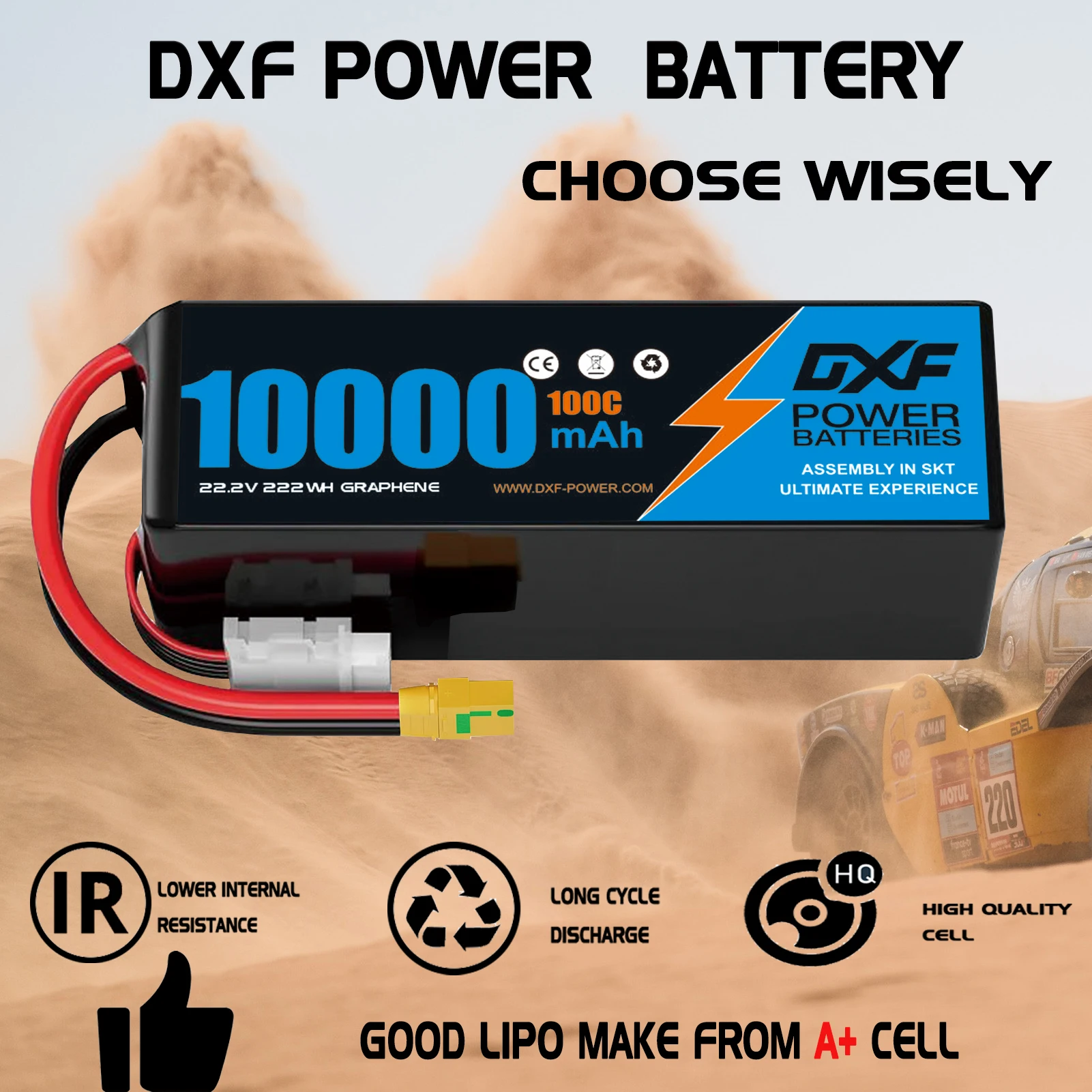 DXF Lipo Battery 6S 22.2V 100C - 6S Lipo Battery 22.2V 5000Mah 评论和价格